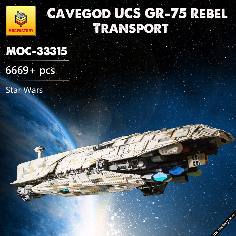 MOC 33315 Cavegod UCS GR 75 Rebel Transport Star Wars by AllOutBrick MOC FACTORY - LEPIN Germany