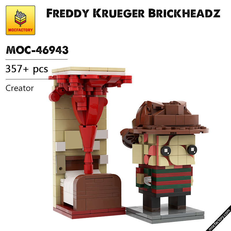 MOC 46943 Freddy Krueger Brickheadz Creator by Brickdroid MOC FACTORY - LEPIN Germany