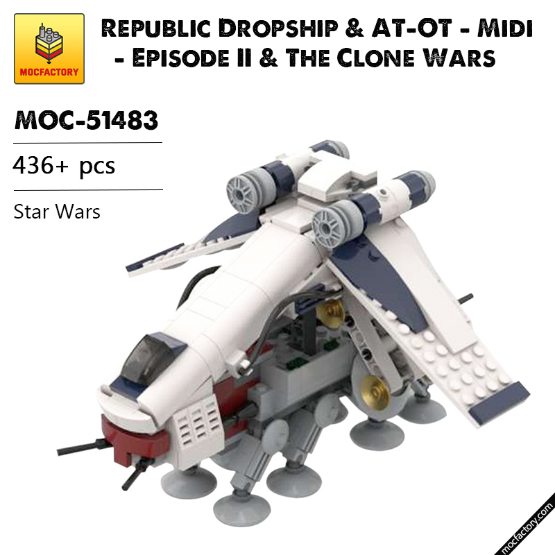 MOC 51483 Republic Dropship AT OT Midi Episode II The Clone Wars Star Wars by 6211 MOC FACTORY - LEPIN Germany