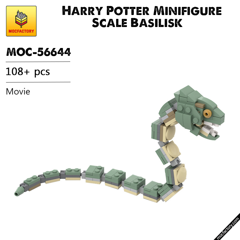 MOC 56644 Harry Potter Minifigure Scale Basilisk Movie by 2bricksofficial MOC FACTORY - LEPIN Germany