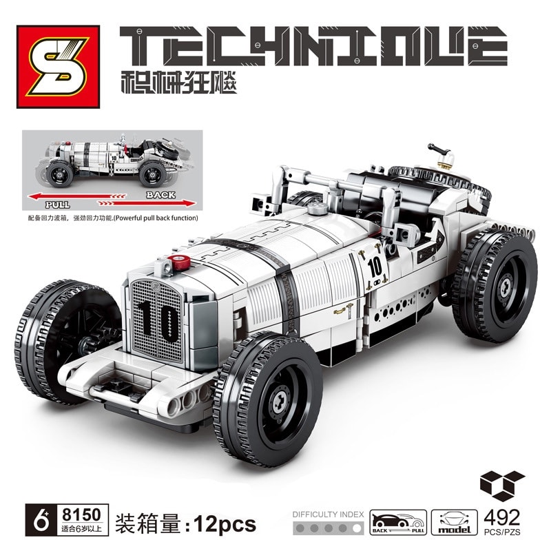 sy 8150 mercedes benz ssk sports car pull back 5747 - LEPIN Germany